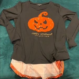 Simply Southern pumpkin sequin shirt, M.